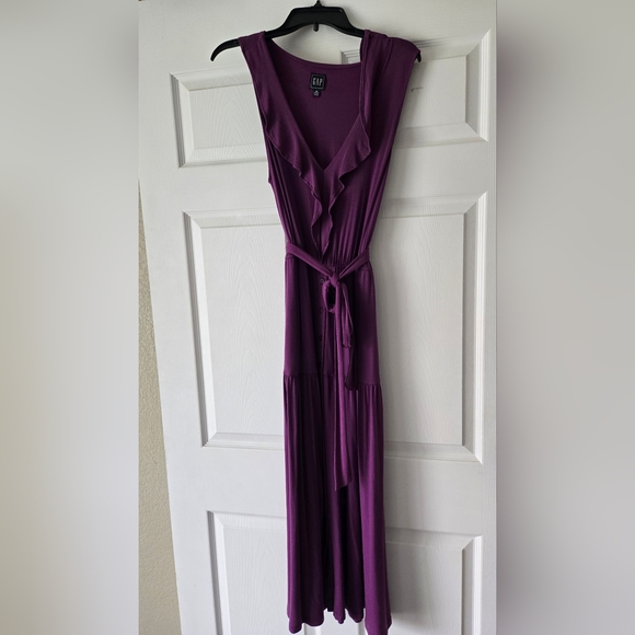 GAP Purple Maxi Dress‎ V-Neck Wrap Tie Front - Picture 1 of 5